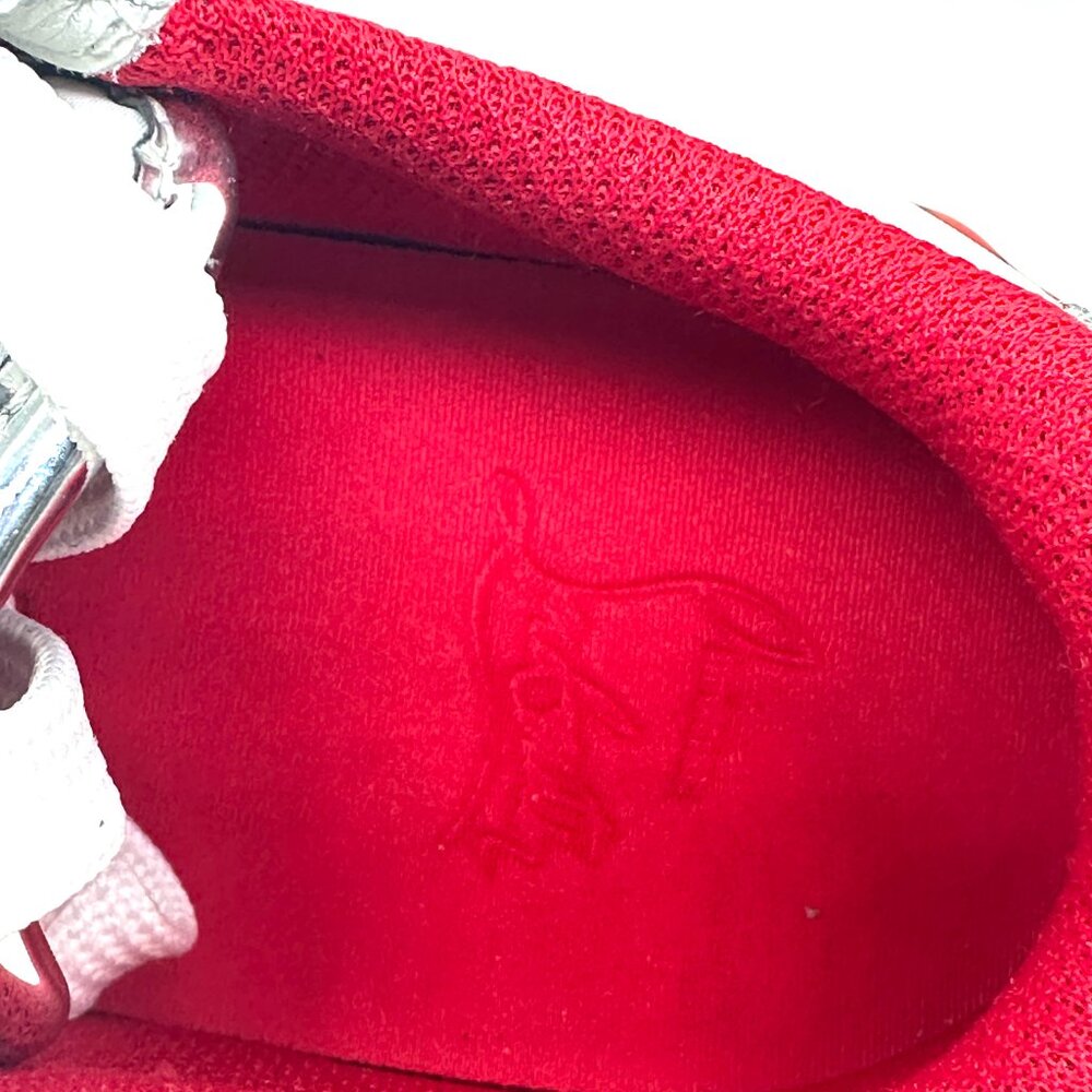 Christian Louboutin NASTROSHARK DONNA Metallic Leather Nylon Sneakers Shoes - Picture 14 of 16